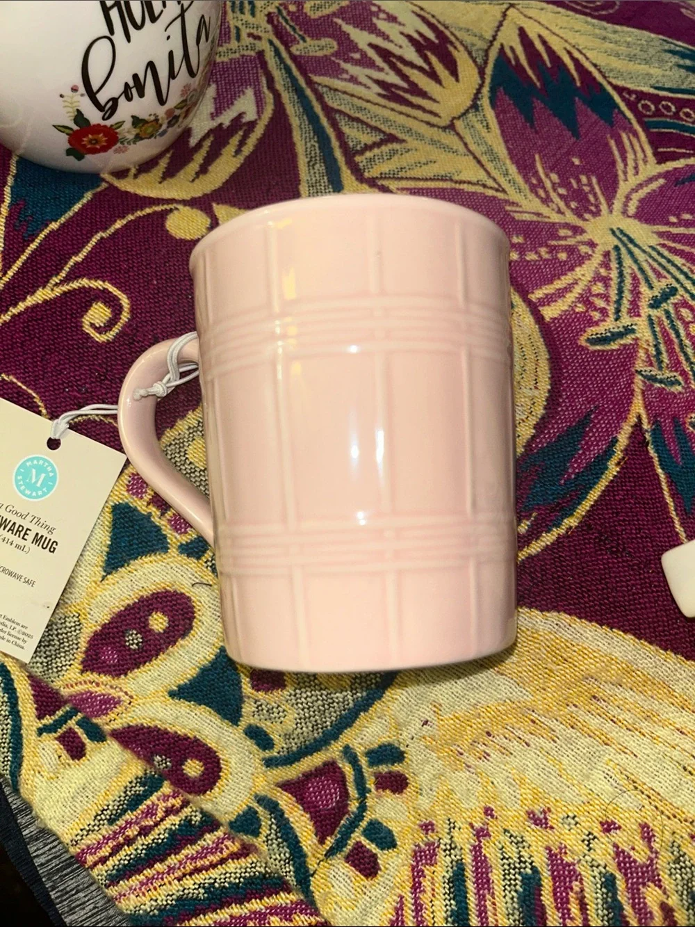 NWT pink Martha Stewart Stoneware Mug, 14oz - Picture 2 of 8